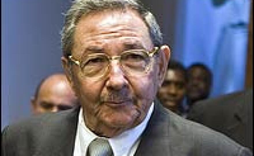 Cuban Acting President Raul Castro at the Presidential Palace in Havana, on Feb. 16, 2008.