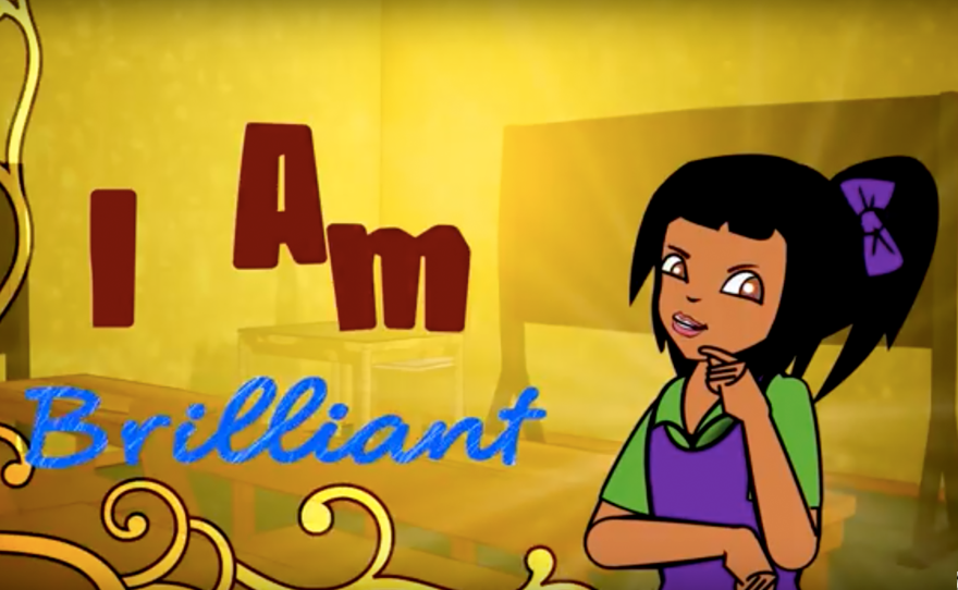 A screenshot from an animated series called "Nancy's School Daze." Some of the members of the Guyana Animation Network worked on the show.