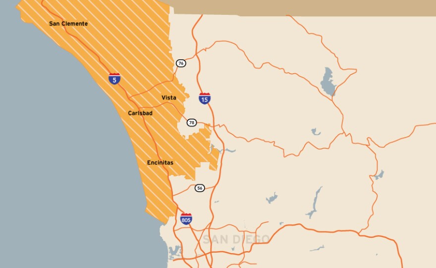 The 49th Congressional District includes Del Mar, Solana Beach, Encinitas, Carlsbad, Oceanside, Vista and San Clemente.