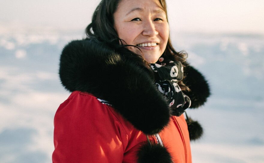 Myna Ishulutak today in Iqaluit, Canada. As the mother of two grown boys, she says, "When you're shouting at them all the time they tend to kind of block you. So there's a saying: 'Never shout at them.' "