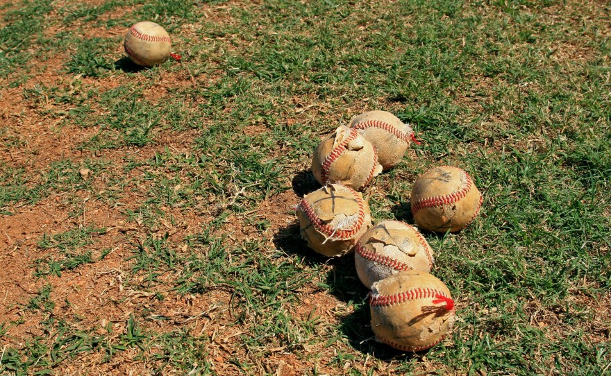 Cuba's financial crisis extends to its national pastime: These balls are used during batting practice.