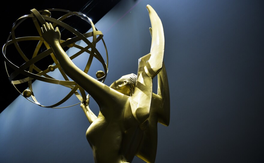 The 75th Emmy Awards were supposed to air on Sept. 18, 2023, but they have been postponed to Jan. 15, 2024. They will air on FOX. Above, an Emmy statuette in Los Angeles in September 2019.