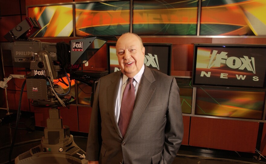 Then-Fox News CEO Roger Ailes poses at the network's New York City studios in 2006. Ailes served as CEO from Fox News' first day in 1996 until his resignation in July.