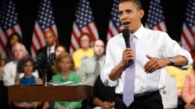 U.S. President Barack Obama speaks during a town hall meeting on healthcare at the headquarters of the Democratic National Committee August 20, 2009 in Washington, DC. Obama answered questions from people on his plan for healthcare reform during the town hall.