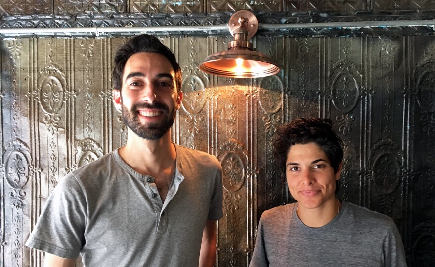 Jeffrey Yoskowitz, left, and Liz Alpern, co-authors of The Gefilte Manifesto.
