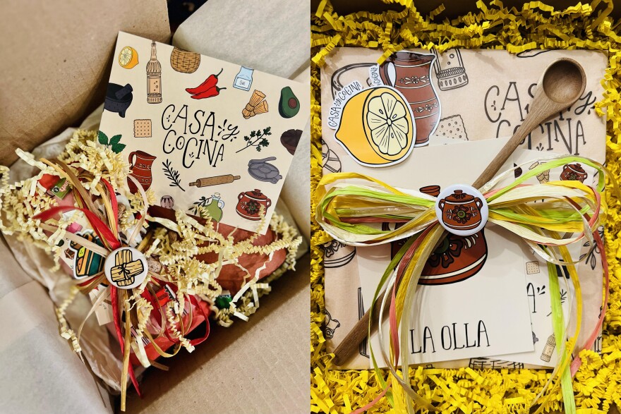 Casa y Cocina Goodie Boxes are wrapped <i>à la Casa y Cocina</i>, with stickers, postcards, decorative tissue paper, colorful ribbon and a lavish amount of crinkled paper so the goods arrive undamaged.