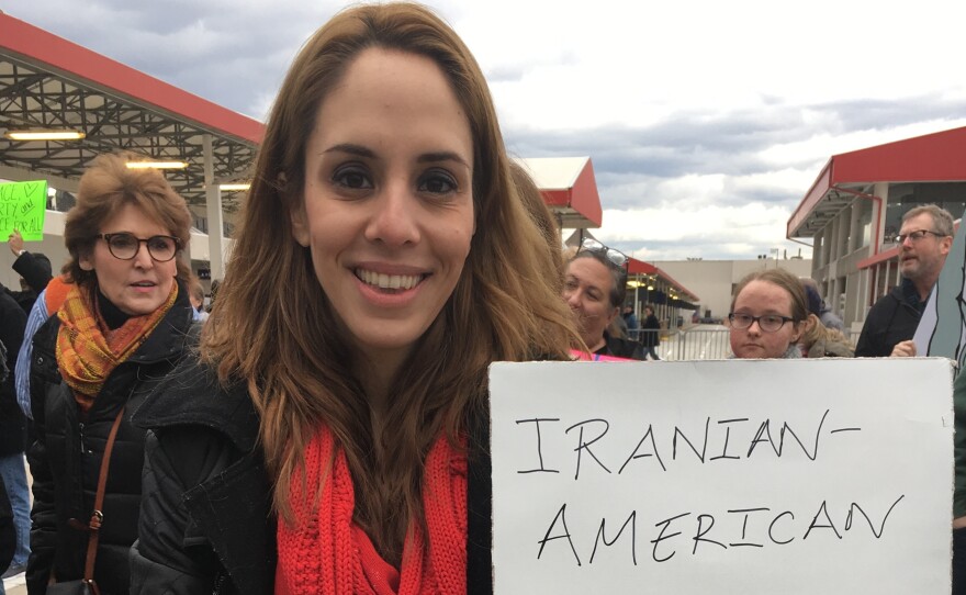 Protester Kathy Taasoobshirazi in Atlanta, G.A.