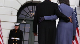 The Obamas depart Monday after observing a moment of silence to honor those killed and wounded during Saturday's shooting in Tucson, Ariz.