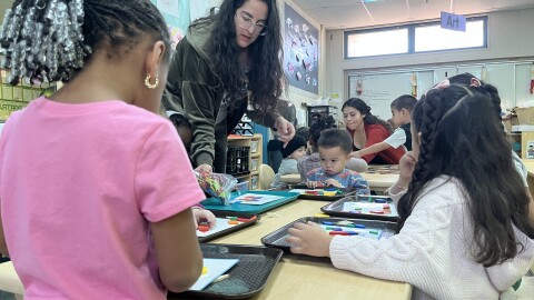 Preschool students learn their shapes at Porter Elementary School, Jan. 13, 2026.