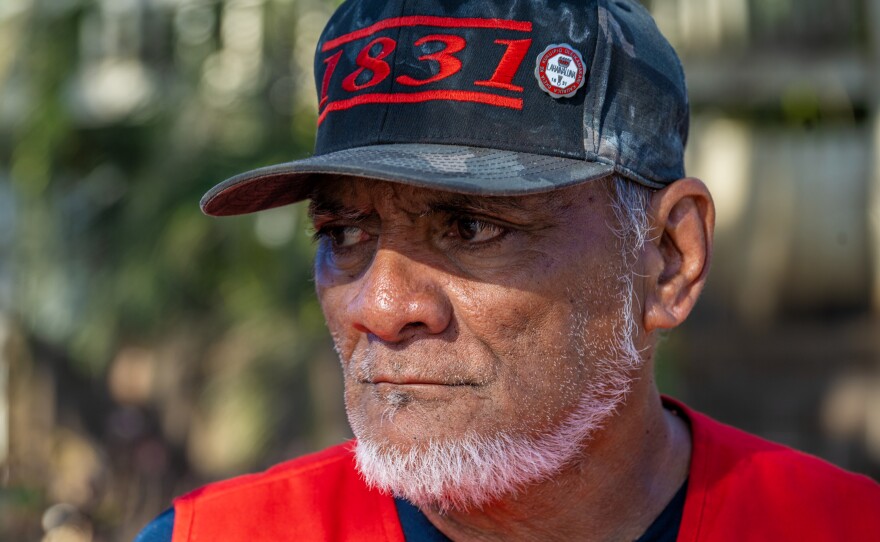 Keeaumoku Kapu, the curator of Na 'Aikane o Maui Cultural Center that burned down in Lahaina. Photographed August 14, 2023 in Lahaina, Maui. Hawaii ordered Catholic missionaries out of Hawaii in 1831.