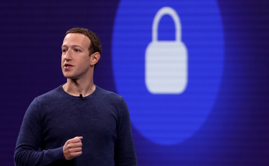 Facebook CEO Mark Zuckerberg speaks during the F8 Facebook Developers conference on May 1, 2018, in San Jose, Calif. He is pledging more enhanced privacy and other features when it comes to private messages.