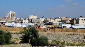 On the Palestinian side of Rafah, a sea of tents covers the entrances to smuggling tunnels.