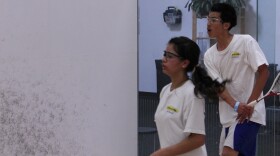 San Diego high-school students Ana Rodriguez and Eric Huynh train in preparation for a squash tournament at Yale. February 7, 2011. 
