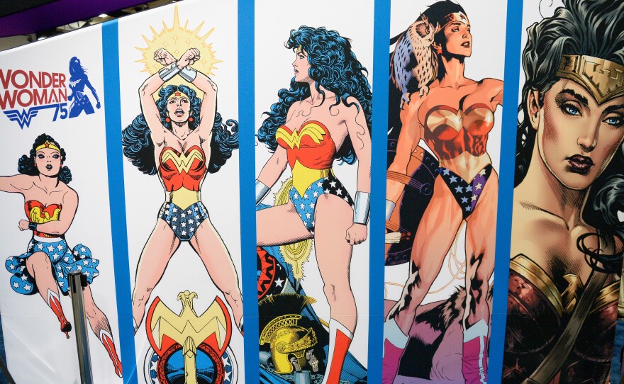 A Wonder Woman display at Comic-Con International on July 20.