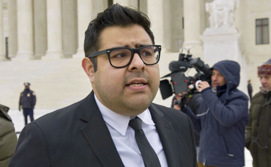 Luis Cortes Romero outside the U.S. Supreme Court after the oral arguments in the UC Regents DACA case on Nov. 12, 2019.