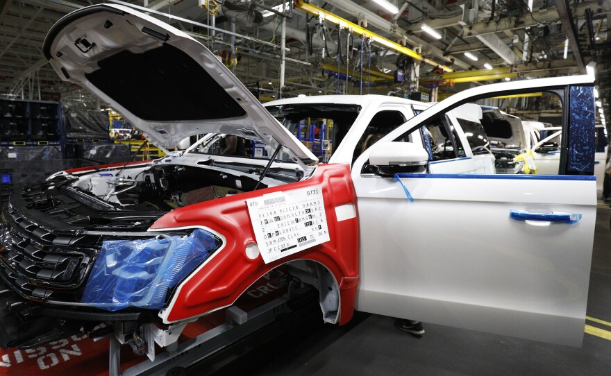 An all-new 2018 Ford Expedition SUV goes through the assembly line at the Ford Kentucky Truck Plant.