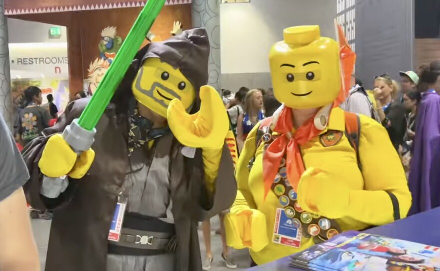 Kari Coulter dresses up in LEGO cosplay in this undated photo.