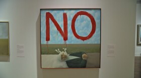 Alfredo Castañeda's "No," a 1976 oil on canvas on display from a private collection at the San Diego Museum of Art's "Beyond Surrealism Exhibit."