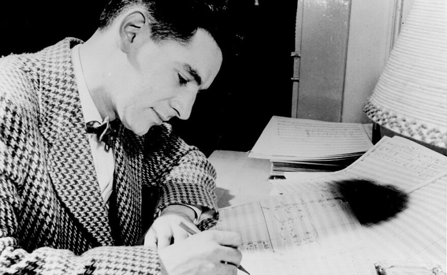 The young Leonard Bernstein, composing.