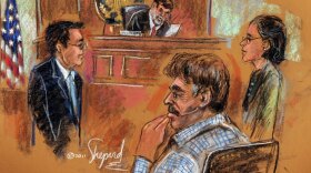 <p>This courtroom drawing shows Manssor Arbabsiar (front, right), appearing before U.S. Southern District Court Judge Michael H. Dolinger on Tuesday.</p>