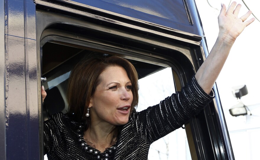 She's saying goodbye, for now at least: Rep. Michele Bachmann, R-Minn., has announced she won't seek re-election in 2014. (File photo from Jan. 4, 2012, when she left the Republican presidential race.)