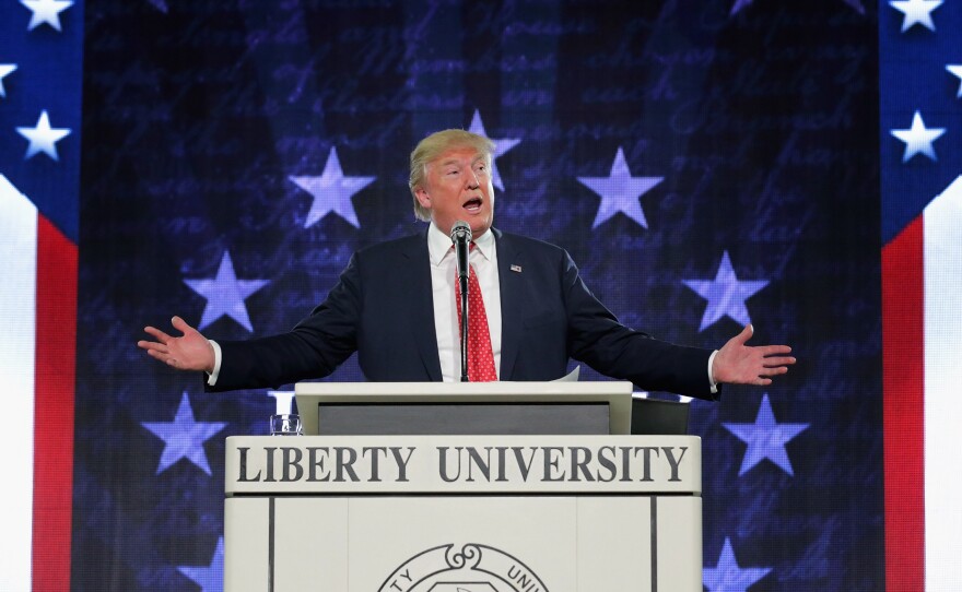 A week after Donald Trump spoke at Liberty University in Lynchburg, Va., the school's president, Jerry Falwell Jr., endorsed him for president.