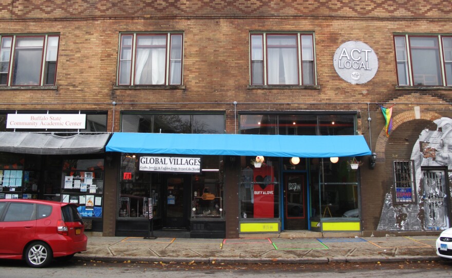 Global Villages sells jewelry, gifts and clothing from Africa. Louise Sano, the owner, was born in Rwanda and fled to Namibia in the 1990s. Four years ago Sano was resettled in Buffalo with her husband's family.