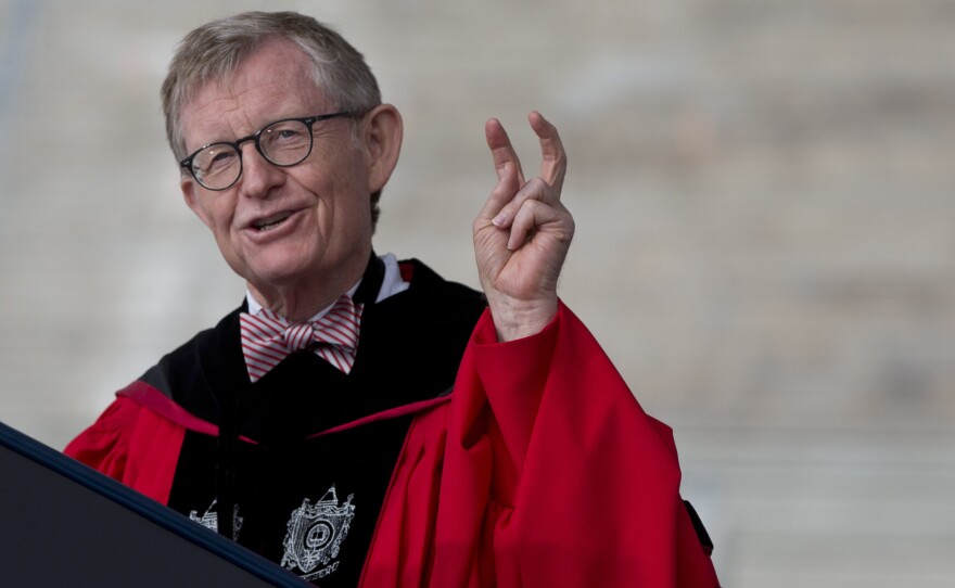 Ohio State president Gordon Gee, seen here at last month's spring commencement, has announced his retirement. Gee came under fire for his remarks on Catholics, other schools, rival athletic conferences, and coaches.