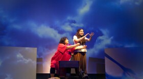Cassie Benavidez (Beatriz) and Hannah Rose Kornfeld (Olivia) in Mo’olelo Performing Arts Company's production of "26 Miles."