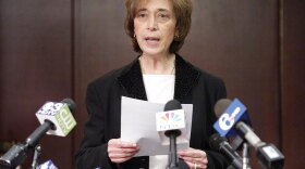 On Wednesday, Harriton High School's assistant vice principal, Lynn Matsko, reads a statement in which she denies spying on students via webcams, and reports getting threatening e-mails.