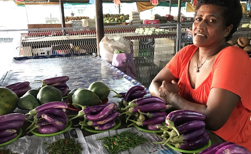 Farmer Adi Nacoba began diversifying her crops and spreading out plantings after a cyclone destroyed her farm in 2016.