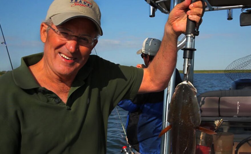 In Port Aransas, Texas, Joseph Rosendo tries his hand at fishing.