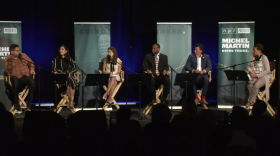 The "Going There: Beyond Borders" panel, May 2, 2017. 