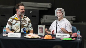 Author and neuroscientist Bradley Voytek and Cinema Junkie "undead" host Beth Accomando. Aug. 22, 2026