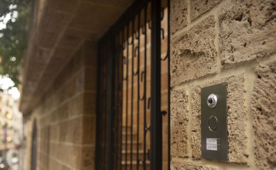 The residence of former Nissan Chairman Carlos Ghosn is shown on Tuesday in Beirut. A close friend says Ghosn, who is awaiting trial in Japan, has arrived in Beirut.