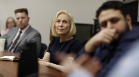 Democratic presidential candidate Sen. Kirsten Gillibrand, D-N.Y., speaks with law students at a legal clinic at the University of Nevada, Las Vegas, Thursday, March 21, 2019, in Las Vegas.