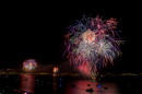 Fireworks explode above San Diego Bay during the Port of San Diego's Big Bay Boom Fourth of July fireworks display in this undated photo.
