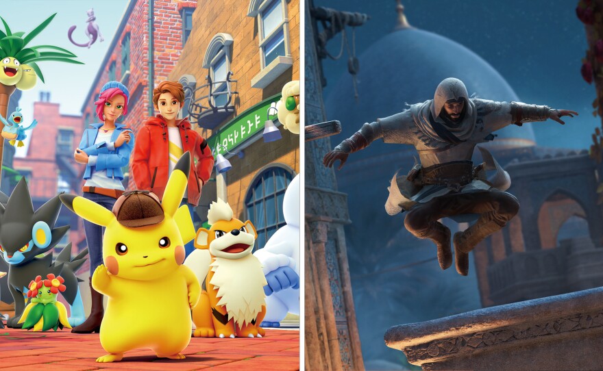 Detective Pikachu Returns, a kid-friendly mystery game from Nintendo, releases the same week as Ubisoft's Assassin's Creed Mirage.