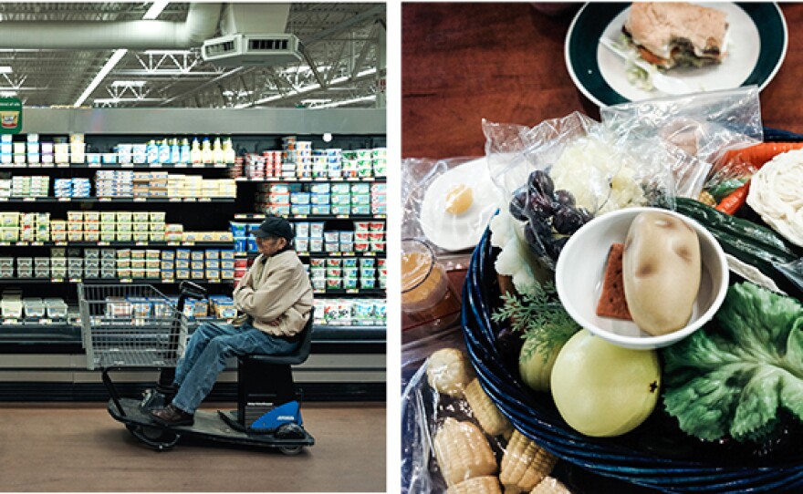 Larson goes shopping with Alan and Ruthie Marshall and explains how to choose food based on nutrition labels. Larson also uses food props to illustrate healthy choices.