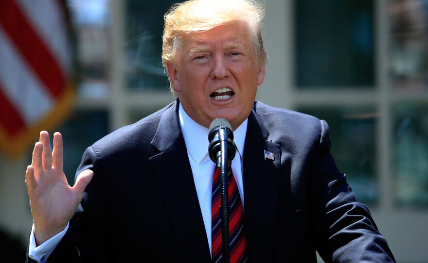 President Donald Trump speaks about modernizing the immigration system in the Rose Garden of the White House, Thursday, May 16, 2019, in Washington. (AP Photo/)