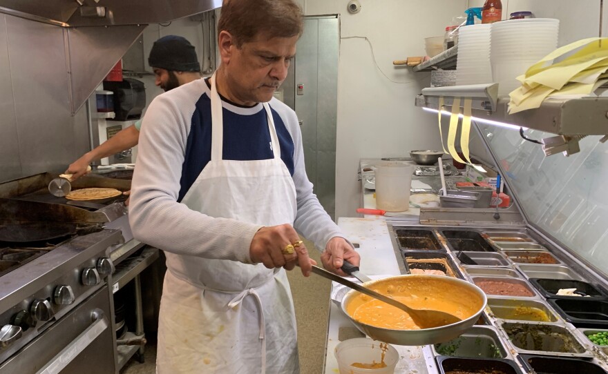 Chef and owner Jagdeep Nayyar in the kitchen of My Taste Of India, a roadside restaurant off I-81 near Harrisburg, Pa.