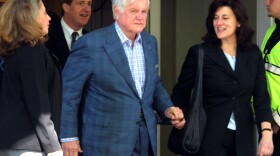 U.S. Senator Edward 'Ted' M. Kennedy (D-MA) (C) leaves Massachusetts General Hospital with his son U.S. Rep. Patrick Kennedy (D-RI)(2nd L) wife Vicki Kennedy (2nd R) May 21, 2008 in Boston, Massachusetts.