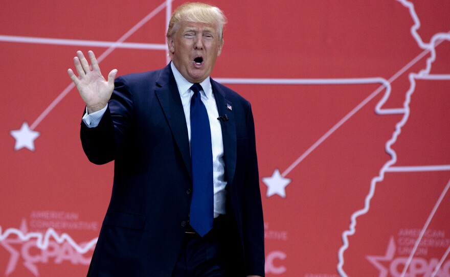 Donald Trump spoke at the Conservative Political Action Conference (CPAC) in February 2015.