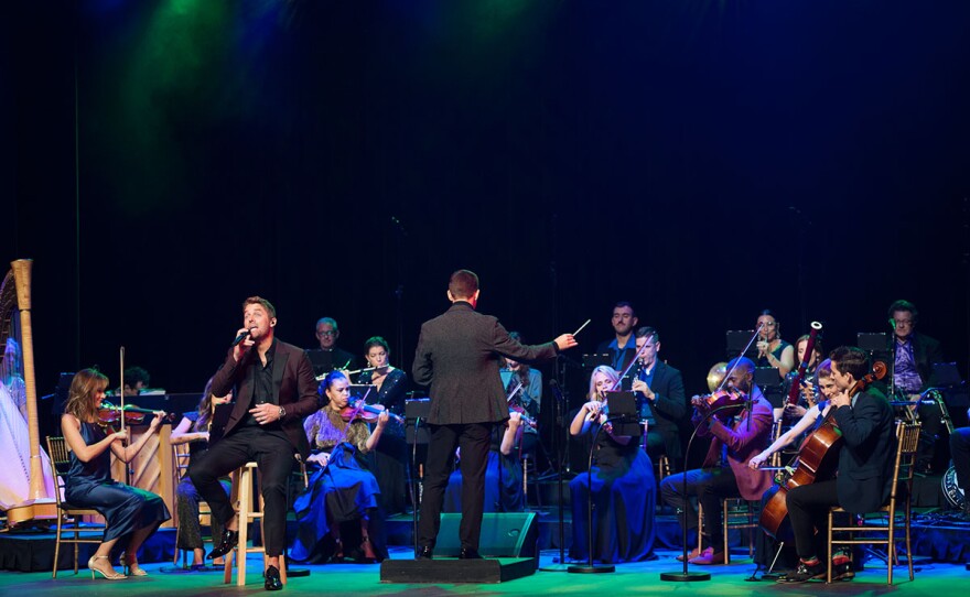 Brett Young performs with the American Pops Orchestra at the historic Peoples Bank Theatre in Marietta, Ohio.