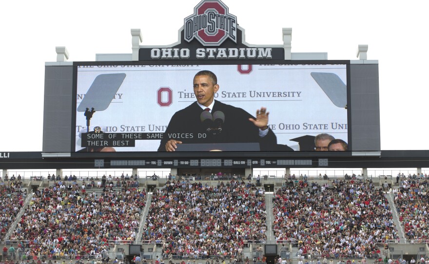 President Obama's commencement speeches often seem more about the big-picture state of the union than do his State of the Union addresses. On May 5, he told Ohio State students that they were graduating into a "healing" economy.