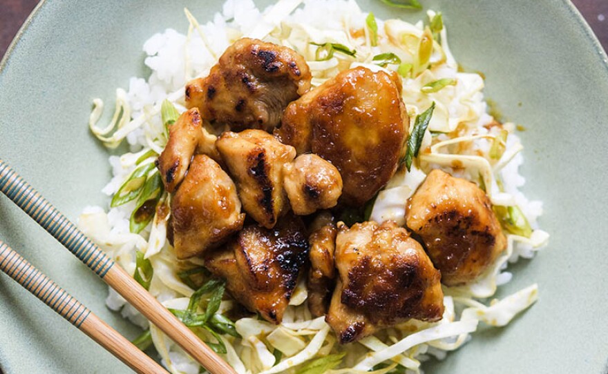 Host Chris Kimball travels to Tokyo, Japan, where culinary instructor Elizabeth Andoh shows him how to make skillet glazed chicken. Back at Milk Street, Milk Street cook Matthew Card applies these techniques to make chicken teriyaki rice bowl or donburi. 