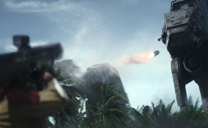 Familiar weapons of the Empire make an appearance in "Rogue One: A Star Wars Story."