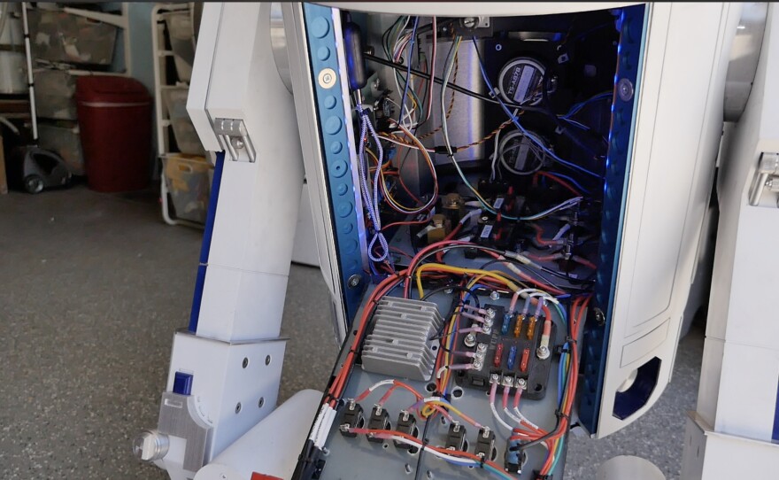 Cory Hall's wire work for the inside of R2D2. July 11, 2023