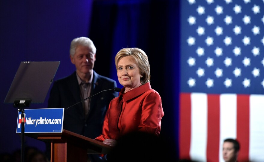Hillary Clinton speaks to a cheering crowd after winning the Nevada Democratic caucus at Caesars Palace in Las Vegas on Saturday.