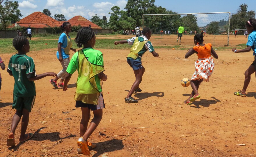 Soccer is only part of the program at Soccer Without Borders in Uganda. Its youth center offers English lessons and other classes.